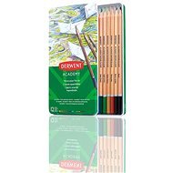 DERWENT Academy Watercolour Pencils Tin v plechové krabičce, šestihranné, 12 barev - Pastelky