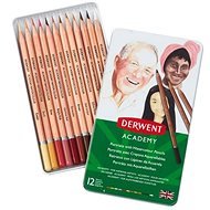 DERWENT Academy Watercolour Pencils Skintones v plechové krabičce, šestihranné, 12 barev - Pastelky