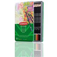 DERWENT Academy Colour Pencil Tin v plechovej škatuľke, okrúhle, 12 farieb - Pastelky