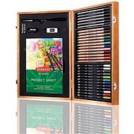 DERWENT Academy Wooden Gift Box, fa ajándék koffer, művészi ceruza készlet, 30 db - Színes ceruza