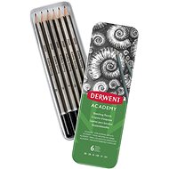 DERWENT Academy Sketching Pencils Tin in tin box, hexagonal - set of 6 hardnesses - Pencil