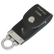 PRESTIGIO FlashDrive Leather Luxury 512MB USB2.0 - černá kůže - Flash Drive
