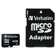 Verbatim MicroSDHC 4GB Class 4 + SD adaptér - Paměťová karta