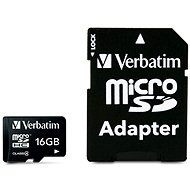 Verbatim Micro SDHC 16GB Class 4 + SD adapter - Memory Card