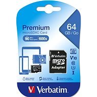 VERBATIM Premium microSDXC 64GB UHS-I V10 U1 + SD Adapter - Memory Card