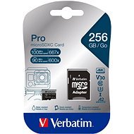 Verbatim MicroSDXC 256GB Pro + SD adapter - Memóriakártya