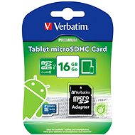  Verbatim Micro SDHC 16 GB Mobile UHS-1 Class 10 + SD Adapter  - Memory Card