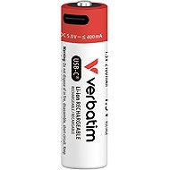 VERBATIM USB-C Li-Ion Mignon AA, 1.5 V, 2100 mAh, 4 ks - Rechargeable Battery