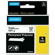 DYMO permanent polyester tape Rhino D1 12 mm × 5.5 m, black on white - TZ Tape 