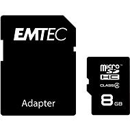  EMTEC Micro 8GB SDHC + SD Adapter  - Memory Card