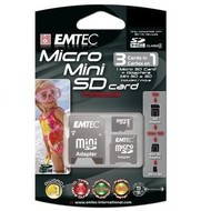 EMTEC Micro SDHC 8GB + SD/Mini SD adapter - Memory Card