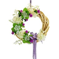 Dommio Wicker wreath 20 cm with azaleas, purple - Easter Decoration