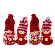 DOMMIO Christmas decorations - knitted dolls red, 8 cm, 4 pcs - Christmas Ornaments