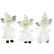 DOMMIO Christmas ornaments - white angels with cap, 10 cm, 3 pcs - Christmas Ornaments