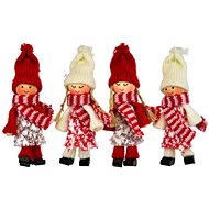 DOMMIO Christmas decorations - knitted dolls with hat, 10 cm, 4 pcs - Christmas Ornaments