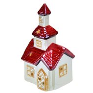 DOMMIO Christmas decoration - ceramic church with LED lighting, 16 cm - Christmas Decoration