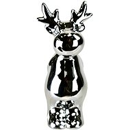 DOMMIO Christmas decoration - ceramic reindeer silver, 16 cm - Christmas Decoration