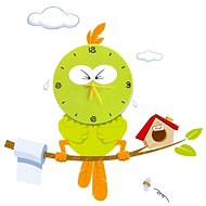 LED Children's wall lamp with clock LED/1W/3xAAA bird - Wall Lamp