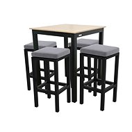 DOPPLER Garden furniture set EXPERT Wood gastro bar 4+1 anthracite - Garden Furniture