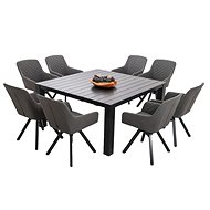 DOPPLER Luxury garden set PRATO PARIS swivel grey 8+1 - Garden Furniture