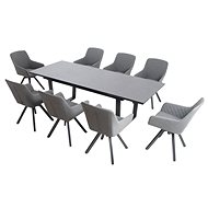DOPPLER Luxury garden set LIVORNO PARIS swivel grey 8+1 - Garden Furniture