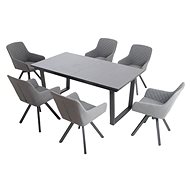 DOPPLER Luxury garden set LIVORNO PARIS swivel grey 6+1 - Garden Furniture