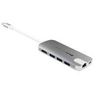 Gmobi Multi-port USB-C Hub HDMI and Ethernet silver - USB Hub