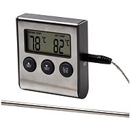 XAVAX Digitales Thermometer mit Zeitschaltuhr silber - Küchenthermometer