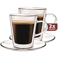Maxxo Thermal glasses DF909 with saucer 2pcs 220ml - Glass