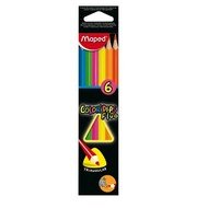 Crayon Maped Color Peps Fluo 6 colors threesided - Coloured Pencils