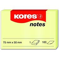 KORES 75 x 50 mm, 100 leaves, yellow - Sticky Notes
