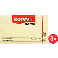 KORES 125 x 75 mm, 100 leaves, yellow - pack of 3 - Memo Pad