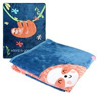 Ecarla Children's blanket microfleece 100 × 150 cm, sloth, blue - Blanket