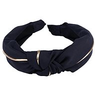 APT Satin headband with knot blue - Hairband
