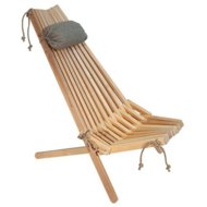EcoFurn Lilli Wooden folding garden armchair with cushion, alder, natural oil - Garden Armchair