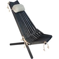 EcoFurn Lilli Wooden garden folding armchair with cushion, alder, black oil - Garden Armchair