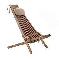 EcoFurn Lilli Wooden garden folding armchair with cushion, alder, ash oil - Garden Armchair
