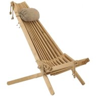 EcoFurn Lilli Wooden garden folding armchair with cushion, birch, oil natural oak - Garden Armchair