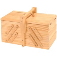 KM Wooden sewing box - classic with 5 compartments - Sewing Basket