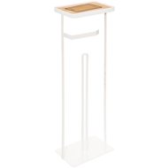 5five Simply Smart Toilet paper holder with mobile phone shelf, metal, white - Free Standing Toilet Roll Holder