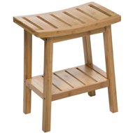 5five Simply Smart Bamboo Bathroom Stool with Accessories Shelf - Ottoman