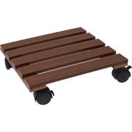 ProGarden Pot holder on wheels, brown, 29 × 29 cm - Flower Stand