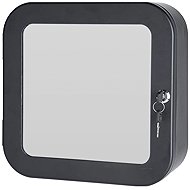 EH Excellent Houseware Metal medicine cabinet with mirror, 32 × 32 × 15 cm, black - First-Aid Kit 