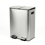 NUXIO Two-compartment waste bin Solv, 60 l silver - Rubbish Bin