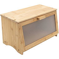 AROMELIO Bamboo bread bin Alba, 22 × 39 × 22 cm - Breadbox