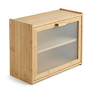 AROMELIO Doppio two-tier bamboo bread bin, two shelves - Breadbox