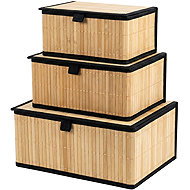 BOXIMO Sada úložných košů v třech rozměrech Tilva černá - Storage Box