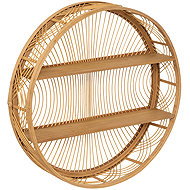Atmosphera Kulatá nástěnná police Ina z bambusového dřeva, průměr 70 cm - Shelf