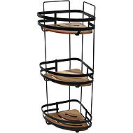 5five Simply Smart Rohová polička do sprchy Blackacia, bez vrtání, 23,5 × 19,5 × 55 cm - Fürdőszoba polc