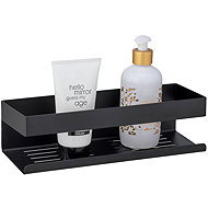 Wenko Koupelnová police Genova, montáž bez vrtání Turbo-Loc, černá, 30 × 8 × 10,5 cm - Bathroom Shelf
